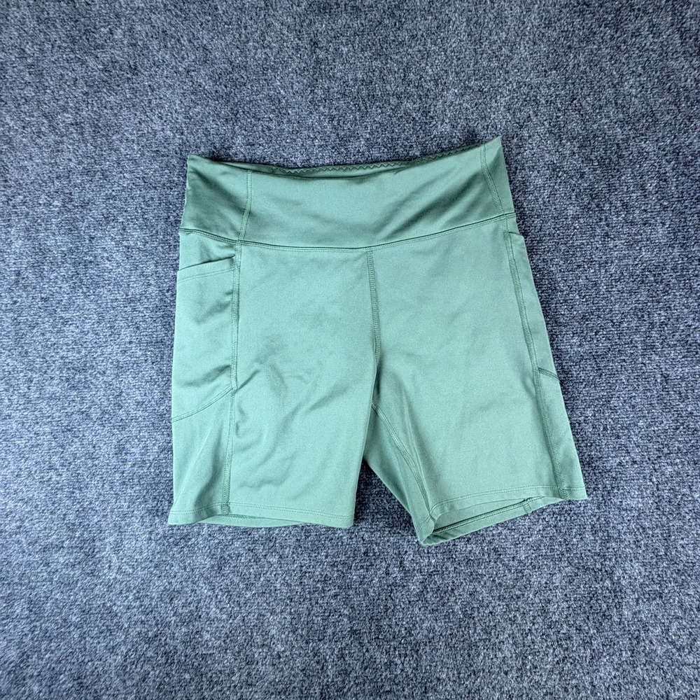 Victoria's Secret Biker Shorts Womens 29x7.5 Sage Green Pockets Yoga Athletic